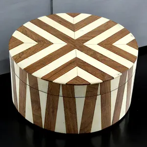 Boîte à bijoux rectangulaire polie faite à la main, vente chaude, élégante, pliable, rangement, incrustation d'os, écologique, décoration de la maison, cadeau de Noël - Product Image 3