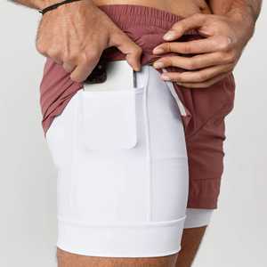 Gimnasio Deportes Fitness Pantalones cortos de compresión Cintura elástica Patrón sólido Trajes de baño para hombres Ropa de gimnasio Pantalones cortos para hombres - Product Image 4