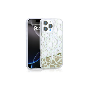 "Netzy Safa mossa Series สีทองสำหรับ iPhone 14 PRO MAX เคสซิลิโคนกันน้ำแวววาวแบบใสทำจากทรายเหลวกันกระแทก" - Product Image 1