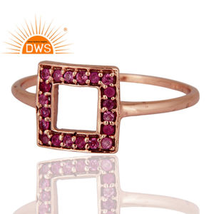 แหวนทองกุหลาบแข็งผู้ผลิตผู้จัดจำหน่ายเครื่องประดับทองปูพลอยสีชมพูธรรมชาติพลอยแหวนเครื่องประดับผู้ค้าส่ง - Product Image 4