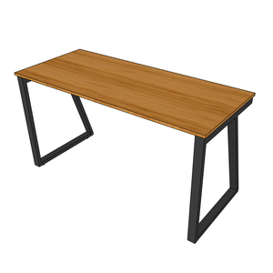 Minimalist Trapez Bamboo II <b>Desk</b> 140x60cm Assembled Metal Legs - Product Image 6
