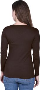 Camiseta de Verano para Mujer, Cuello en V, Manga Larga, Corte Regular, 100% Algodón Sin Blanquear, 240g, Serigrafía - Product Image 3