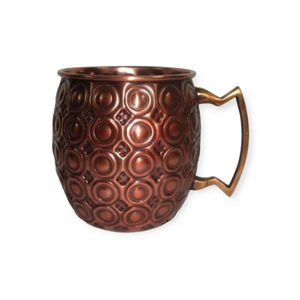 Verre à eau en métal martelé texturé, finition cuivre antique et revêtement en poudre noir, très demandé - Product Image 3