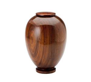 Urne funéraire traditionnelle en bois rond avec des courbes lisses et une riche texture naturelle pour un environnement commémoratif classique - Product Image 2