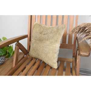 Luxury 14x14 Inch <b>Beige</b> Kilim Patchwork Wool Pillow Rustic Floral and Vintage Print <b>Throw</b> Pillow for Bedding Woven with Silk - Product Image 3