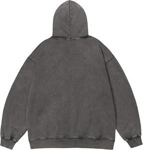 เสื้อมีฮู้ดผู้ชายสไตล์วินเทจ, เสื้อสวมหัวทรงโอเวอร์ไซส์ผ้าคอตตอนใส่สบายปักฤดูหนาว - Product Image 5