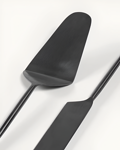 Elegante negro de acero inoxidable Pastel de Bodas cuchillo y servidor Set restaurante Hotel en precio asequible - Product Image 4