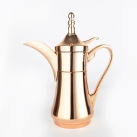 Cafetière Arabe Dallah Argentée Élégante Accent Décoratif Intemporel Parfait Pour Salon Bureau Et Salle À Manger De l'Inde