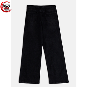 กางเกงยีนส์ขาตรงเอวสูงทรงหลวมเอวสูงมีกระเป๋าผ้ายืดสำหรับผู้หญิงแนววินเทจ - Product Image 2