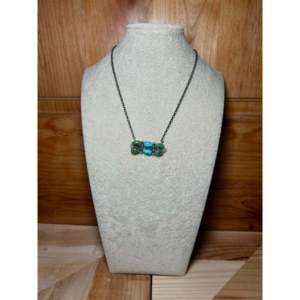 Collar de Plata de Ley y Turquesa Múltiple de Sheila Becenti con Patrón de Ancla y Cadenas de Cuentas para Bodas, Fiestas y Compromisos - Product Image 3