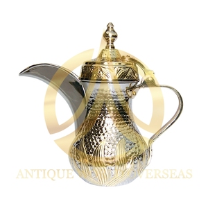 กระถางกาแฟอัลเลาะห์ทองเหลืองอาหรับแบบดั้งเดิมดั้งเดิมดั้งเดิมดั้งเดิมดั้งเดิมดั้งเดิมที่เสิร์ฟกาแฟอาหรับแบบโบราณแกะสลักดอกไม้ dallah - Product Image 6