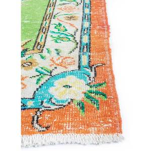 Tapis en laine noué à la main vert vintage, grand format, motif rectangulaire abstrait à médaillon pour la maison, le salon, le couloir - Pae-473 - Product Image 4