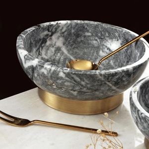Bol de service moderne de luxe écologique en marbre italien personnalisé, très demandé pour la maison, l'hôtel, le restaurant et le café - Product Image 5