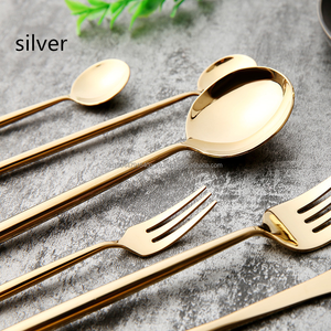 Ensemble de couverts finis miroir en acier inoxydable argenté et doré de qualité supérieure en prix de gros de l'Inde (lot de 6) - Product Image 2