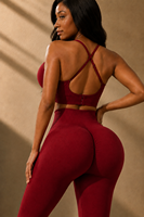 Ensemble de yoga et fitness 3 pièces personnalisé avec logo pour femme : veste zippée sans couture, soutien-gorge de sport et leggings taille haute effet push-up pour l'entraînement en salle de sport