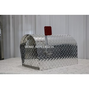 Boîtes aux lettres ménagères personnalisées faites à la main grande capacité résistant à la rouille galvanisé acier gris couleur montage mural boîte aux lettres fournitures - Product Image 2