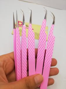 Pestañas de alta calidad sostenibles, herramientas de belleza para pestañas, pinzas para pestañas recubiertas de Color rosa, pinzas personalizadas de gran venta para pestañas - Product Image 5