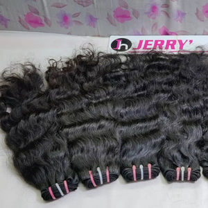 Vente en gros d'extensions de cheveux humains vierges droites crépues alignées sur les cuticules cheveux indiens bruts étirés simples extension de cheveux de donneur - Product Image 1