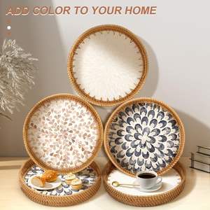 Produit de vente chaude plateau alimentaire MOP avec rond pour la décoration de table, le stockage et l'affichage des fruits du pain de thé au Vietnam - Product Image 6