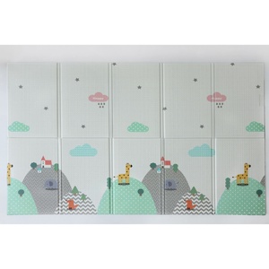 Tapis de jeu pliable simple face 200x130x1cm en mousse XPE non toxique, imperméable et léger avec motif nuages et montagnes - Product Image 1