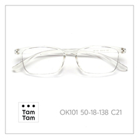 Gafas TamTam OK101 TR90 de Metal con Montura Completa, Ultraligeras, Anti Luz Azul, Cómodas, Unisex, Rectangulares, para Adultos, con Receta