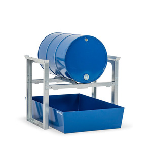 Scaffale per fusti/stazione di riempimento per 1 fusto da 200 litri, vasca di raccolta verniciata, 1049 x 1236 x 837 mm - Product Image 1