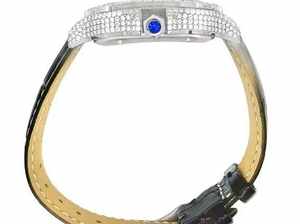 นาฬิกาโมอิสซาไนต์ทรงบาแกตต์ ดีไซน์หรูหรา ประดับเพชรเต็มหน้าปัด ตัวเลขโรมัน แสดงวันที่ คุณภาพสูง สายยาง - Product Image 2