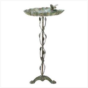 Metal <b>bird</b> bath outdoor garden decoration bowl for small <b>birds</b> <b>water</b> drinking feature stand - Product Image 4