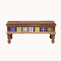 Table basse rectangulaire moderne en bois massif, robuste et écologique, pour le salon