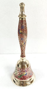 กระดิ่งมือแกะสลักทองเหลืองที่ได้รับความนิยมมากที่สุดสีเขียวมือแกะสลักแหวนแหวนทองเหลืองจับกระดิ่งสินค้าคุณภาพมาตรฐานสูง - Product Image 3