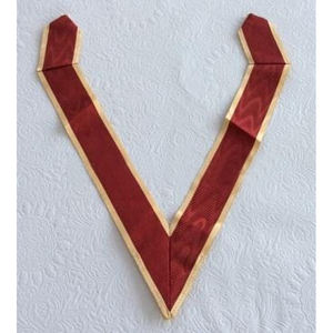 Collier rouge avec garniture en or Colliers maçonniques personnalisés de haute qualité de 12 pouces Meilleure vente Vente chaude Colliers maçonniques personnalisés - Product Image 1