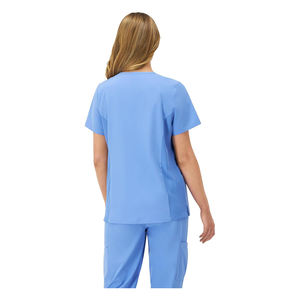 Hanes Chemises de gommage extensibles évacuant l'humidité pour femmes Top en toile Scrubs de soins de santé avec panneaux latéraux côtelés - Product Image 6