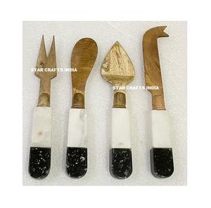 Stainless Steel Cutlery Set With Wood and Resin Handles Bastes Quality Gold Color Flatware Set for Top Selling - Product Image 4