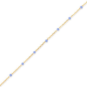 Pulsera de Cadena de Plata de Ley 925 Hecha a Mano en Turquía, con Diseño de Esmalte Color Morado Claro y Baño de Oro, Moderna para Bodas - Product Image 2