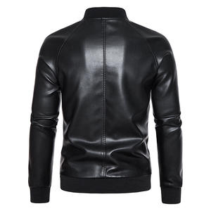 Veste de moto style décontracté d'hiver de haute qualité toile cuir PU col montant imperméable coupe-vent OEM traitement teint - Product Image 6