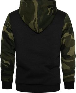 Men's Pullover Hoodie Blend Fleece <b>Long</b> Sleeve Contrast Color <b>Sweatshirt</b> with Kanga Pocket - Product Image 2