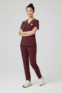 ชุดเครื่องแบบสครับทางการแพทย์แบบเย็บคงทนชุดเครื่องแบบสครับคอวีสำหรับทุกวันผ้าฝ้ายสแปนเด็กซ์ขนาดกำหนดได้เอง - Product Image 6