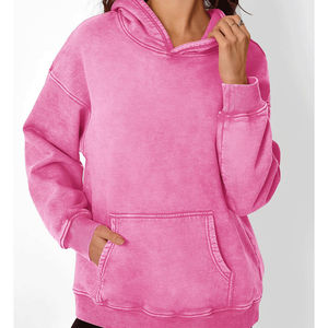 Sudadera con Capucha para Mujer, Cómoda, Informal, para Invierno, con Hombros Caídos, Transpirable, Ecológica, Lavada al Ácido, Tejida - Product Image 1