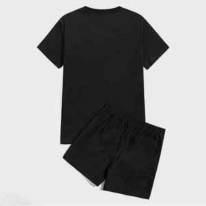 Vêtements grande taille en coton respirant pour hommes t-shirts et ensembles courts deux pièces pour hommes ensemble jumeau de vêtements de sport vêtements d'été de grande rue - Product Image 2