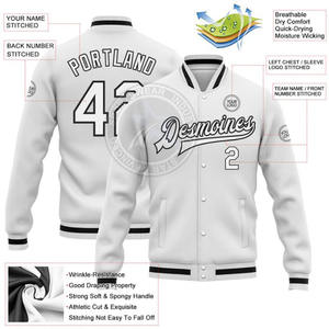 Vestes de baseball pour hommes en chenille brodée personnalisées en gros, col montant, manches en cuir - Product Image 6