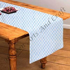 Vente en gros pur coton main bloc impression chemin de table du fabricant indien pour les événements de mariage décor à la maison usage extérieur - Product Image 1