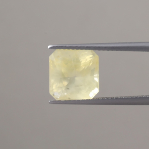 Saphir bleu jaune naturel, pierre précieuse en vrac, certifié IGI, qualité AAA, 10x9,5 mm, taille émeraude, 6,28 carats, finition légère de cirage/huilage - Product Image 1
