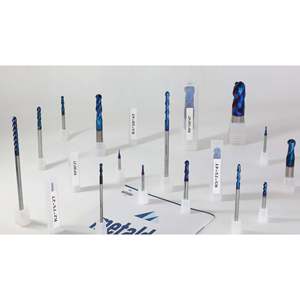 METALDUR fraise en bout nez sphérique 20*250 4 cannelures bleu 65HRC NANO enduit 10mm tige étain ALtin enduit pour fraiseuses OEM ODM - Product Image 1