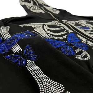 OEM Service Winter Solid Hooded Rhinestone Tracksuit for Men Regular Fit Windproof Casual Wear Hoodie & Jogger - Product Image 4