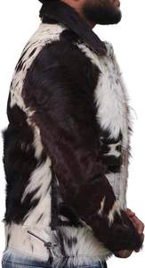 แจ็กเก็ตขี่มอเตอร์ไซค์ขนวัวแท้สำหรับผู้ชายใส่สบายปักลายกันน้ำและกันลม-มาในสีที่กำหนดเอง - Product Image 3