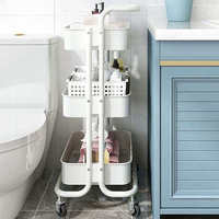 Chariot de rangement en métal à 3 niveaux pour la cuisine, le bureau et la salle de bain.