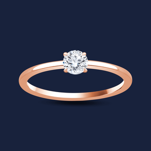 Anillo Redondo Embraced Caress con 1 Diamante Redondo Cultivado en Laboratorio H+-SI de 0.30 Quilates en Oro Sólido de 14K, Ideal para Regalos Festivos - Product Image 2