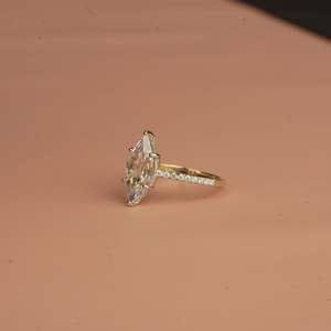 Bague de luxe en diamant de laboratoire de 2 carats, taille marquise, VS1, certifiée IGI SGL, or rose, argent, bijoux de fiançailles et de mariage pour femmes - Product Image 4