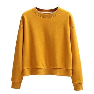 Sweat-shirt unisexe à col ras du cou, coupe ample, tricoté, couleur unie, manches classiques, qualité supérieure, pour l'automne - Product Image 1