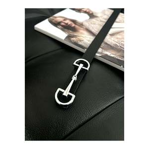 Long, thin black women's <b>belt</b> with <b>silver</b> <b>buckle</b>, suitable for jackets, shirts, and dresses. - Black-<b>Silver</b> - Product Image 2